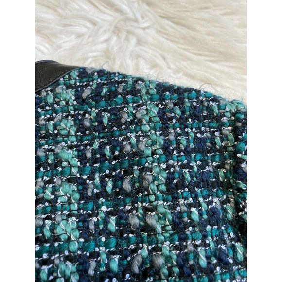 Hinge Seattle M Green Tweed Jacket Leather Trim - Picture 9 of 9